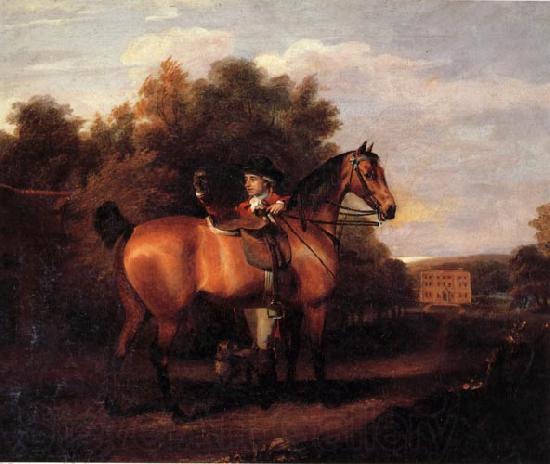 Henry Walton A Gentleman,Said to Be mr Richard Bendyshe with his Favorite Hunter in a Landscape Norge oil painting art